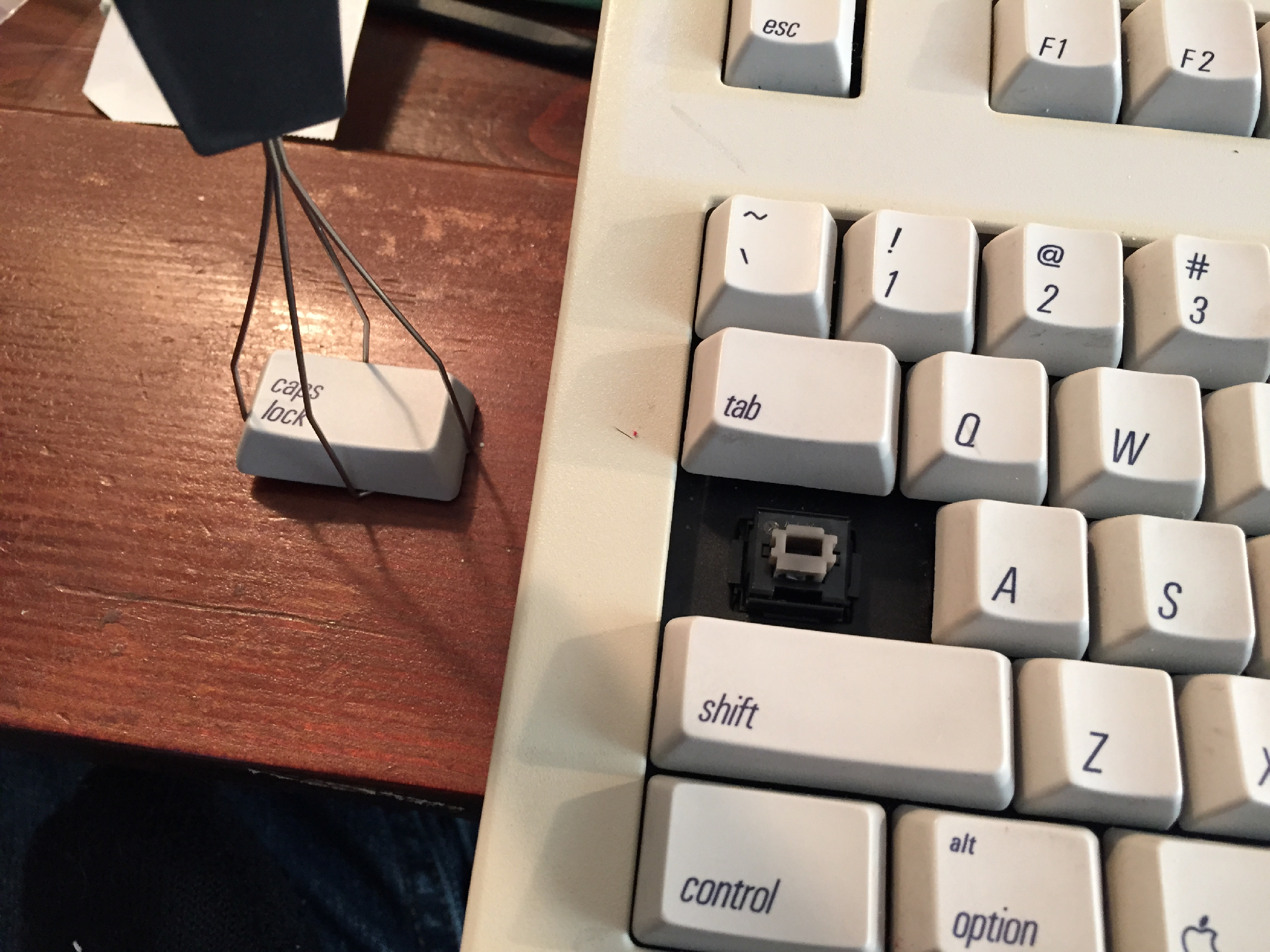 'Caps Lock keycap pulled'